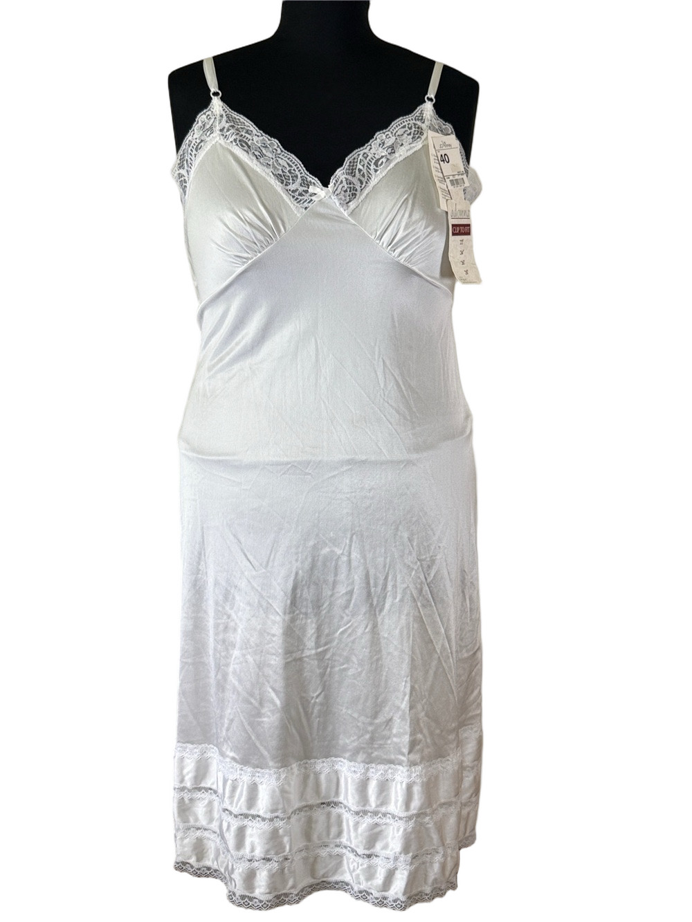 Adonna White Lace-Trim Slip Clip To Fit SKU1524